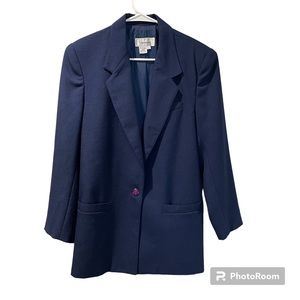 Christopher Women’s Long Sleeve Jacket Blue Lined Size 13/14 Lined Worn